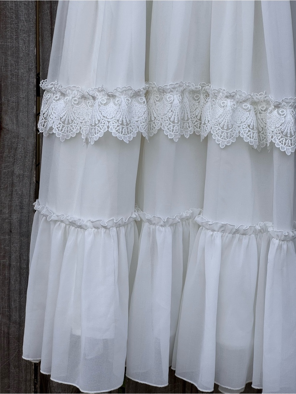 Flower girl bohemian fairycore white lace maxi dress - Picture 4 of 7